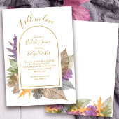 Herbst Liebe Oktober Blätter Elegantes Brautparty Einladung