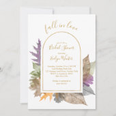 Herbst Liebe Oktober Blätter Elegantes Brautparty Einladung (Vorderseite)