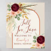 Herbst Liebe Pampas Blumenladen Brautparty Willkom Poster (Vorne)