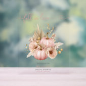 Herbst Liebe Pink Boho Pumpkin Begrüßungszeichen Acrylschild (Neutral)