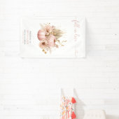 Herbst Liebe Pink Boho Pumpkin Begrüßungszeichen Banner (InSitu)