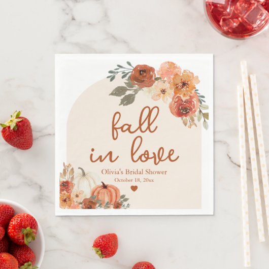 Herbst Liebe Pumpkin Boho Brautparty Serviette (Beispiel)