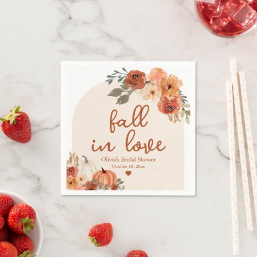 Herbst Liebe Pumpkin Boho Brautparty Serviette (Beispiel)