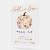 Herbst Liebe Pumpkin Brautparty Begrüßungszeichen Acrylschild (Winkel)