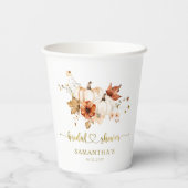 Herbst Liebe Rost Terracotta Boho Brautparty Pappbecher (Rückseite)