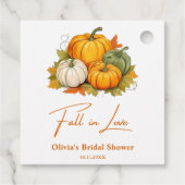 Herbst Liebe Rustikales Pumpkin-Brautparty Geschenkanhänger (Rückseite)