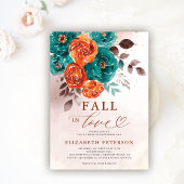 Herbst Liebe Terracotta Aquamarin Boho Brautparty Einladung