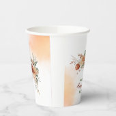 Herbst Liebe Terracotta Blume Wasserfarbene Babys Pappbecher (Links)