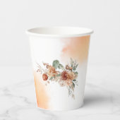 Herbst Liebe Terracotta Blume Wasserfarbene Babys Pappbecher (Vorderseite)