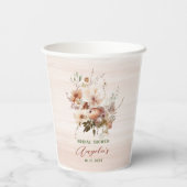 Herbst Liebe Terracotta Blume Wasserfarbene Babys Pappbecher (Rückseite)