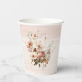 Herbst Liebe Terracotta Blume Wasserfarbene Babys Pappbecher (Vorderseite)