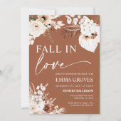 Herbst Liebe Terracotta Boho Pampas Brautparty Einladung (Vorderseite)