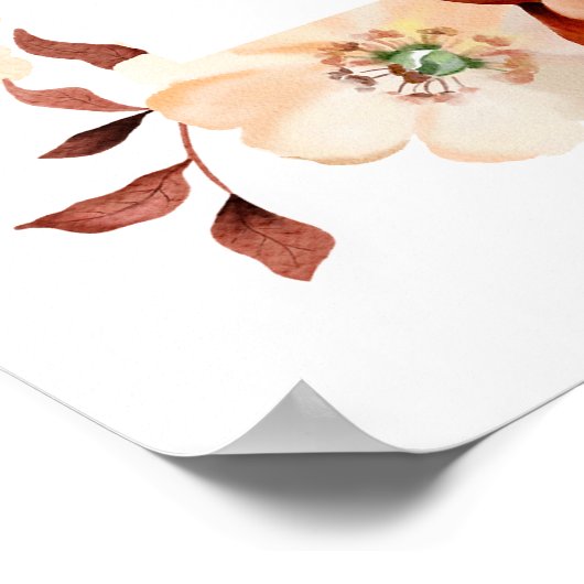 Herbst Liebe Terracotta Brautparty Begrüßungszeich Poster (Ecke)