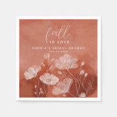 Herbst Liebe Terracotta Brautparty Napkin Serviette (Vorderseite)
