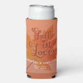 Herbst Liebe Terracotta Maple Leaf Gastgeschenk Ho Selters Dosenkühler (Seltzer Vorderseite)