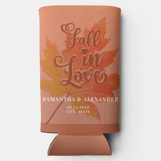 Herbst Liebe Terracotta Maple Leaf Gastgeschenk Ho Selters Dosenkühler (Rückseite)