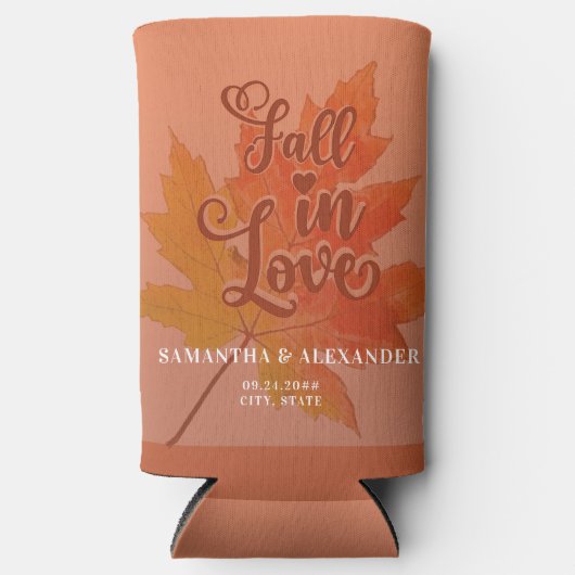 Herbst Liebe Terracotta Maple Leaf Gastgeschenk Ho Selters Dosenkühler (Vorderseite)