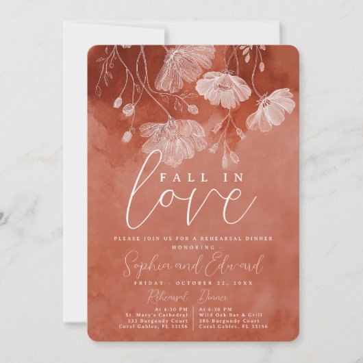 Herbst Liebe Terracotta Probe Dinner Einladung (Vorderseite)