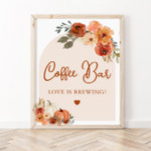 Herbst Liebe Terracotta Pumpkin Kaffee Bar Zeichen Poster