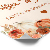 Herbst Liebe Terracotta Pumpkin Kaffee Bar Zeichen Poster (Ecke)