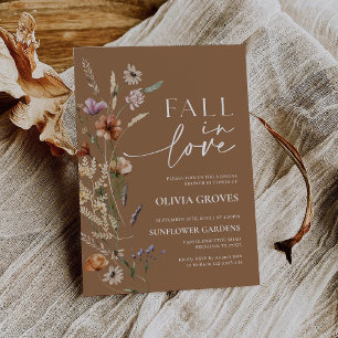 Herbst Liebe Terracotta Wildblume Brautparty Einladung