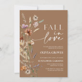 Herbst Liebe Terracotta Wildblume Brautparty Einladung (Vorderseite)