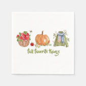 Herbst Lieblings-Dinge Äpfel, Kürbis, Sweater Serviette (Vorderseite)