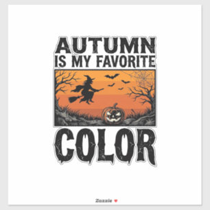 Herbst Lieblingsfarbe Halloween Kürbis Vektor Des Aufkleber