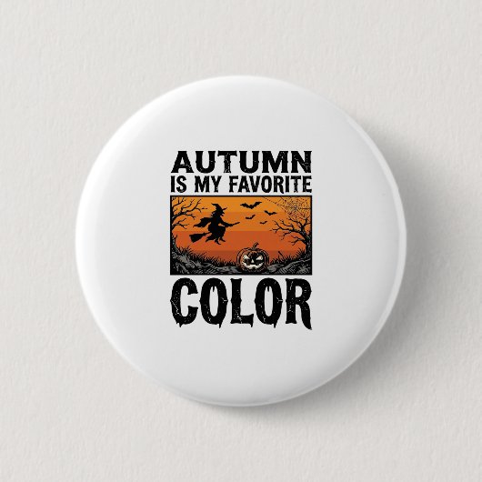 Herbst Lieblingsfarbe Halloween Kürbis Vektor Des Button (Vorderseite)