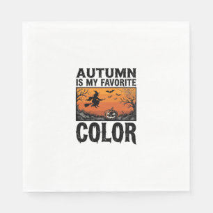 Herbst Lieblingsfarbe Halloween Kürbis Vektor Des Serviette