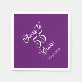 Herbst Lila auf 55 Jahre 55. Geburtstag Serviette (Vorderseite)