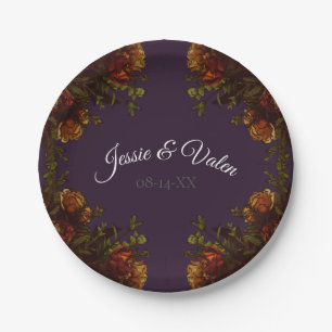 Herbst Lila rustikale Orange Wedding Elegante Goti Pappteller