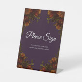 Herbst Lila rustikale Orange Wedding Elegante Goti Sockelschild (Vorderseite)