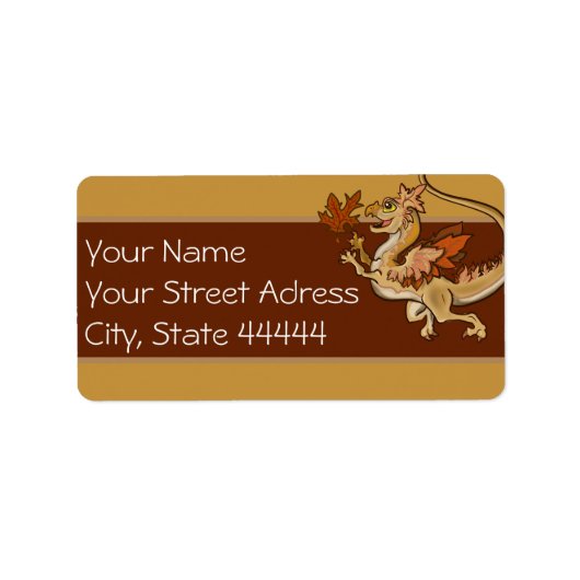 Herbst-lil'leaf-Drachenkennzeichen Adressaufkleber (Vorne)