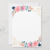 Herbst Little Pumpkin Pink Floral Erster Geburtsta Einladung (Rückseite)