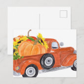 Herbst-Lkw 1 Postkarte (Vorne/Hinten)