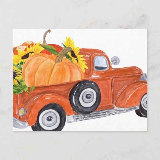 Herbst-Lkw 1 Postkarte (Vorderseite)
