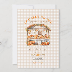 Herbst Lokal Grown Gingham Market Baby Shower Einladung