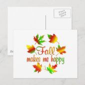 Herbst macht mich glücklich postkarte (Vorne/Hinten)