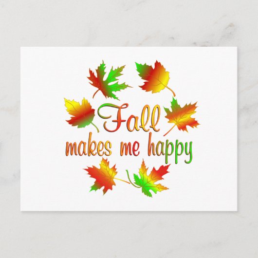 Herbst macht mich glücklich postkarte (Vorderseite)