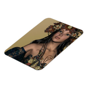 Herbst Mädchen Magnet