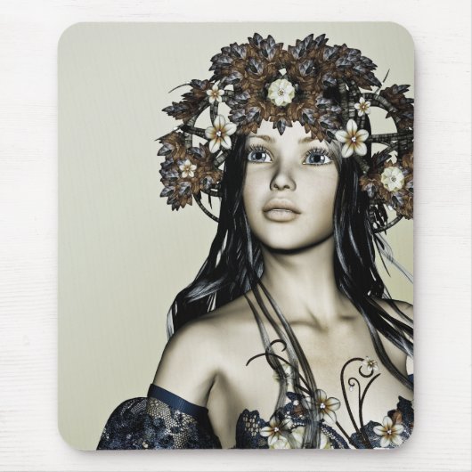 Herbst Mädchen Mousepad (Vorne)