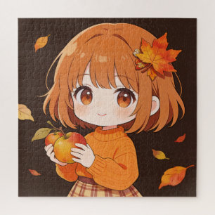 Herbst-Mädchen-Puzzle Puzzle