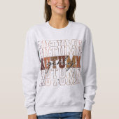 Herbst-Mädchen-Repeating-Varsity-Typografie Sweatshirt (Vorderseite)
