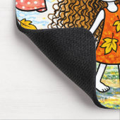 Herbst Mädchen Wäscheleine Katzen-Mauspad Mousepad (Ecke)