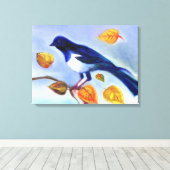 Herbst Magpie 2012 Leinwanddruck (Insitu (Holzboden))