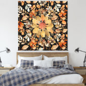 Herbst-Mandala-Blätter Leinwanddruck (Insitu (Schlafzimmer))