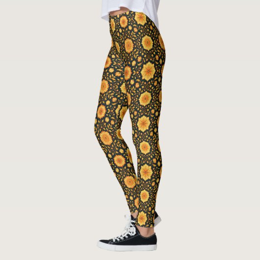 Herbst-Mandala-Blume Leggings (Links)