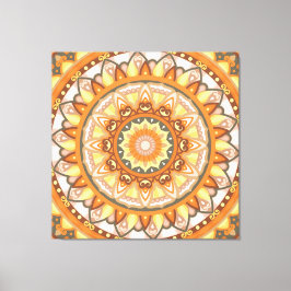 Herbst Mandala Warm Herbst Boho Orange Gemütlich Leinwanddruck
