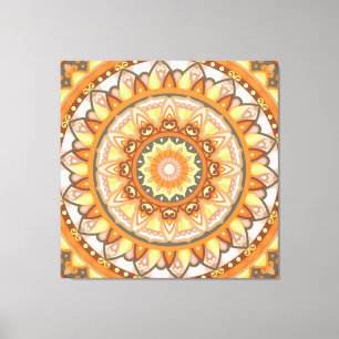 Herbst Mandala Warm Herbst Boho Orange Gemütlich Leinwanddruck